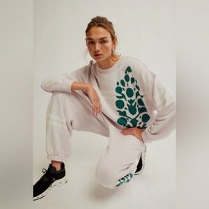 NWT FP Movement Women's All Star Logo Pants In Rose Quartz Combo $98 Retail